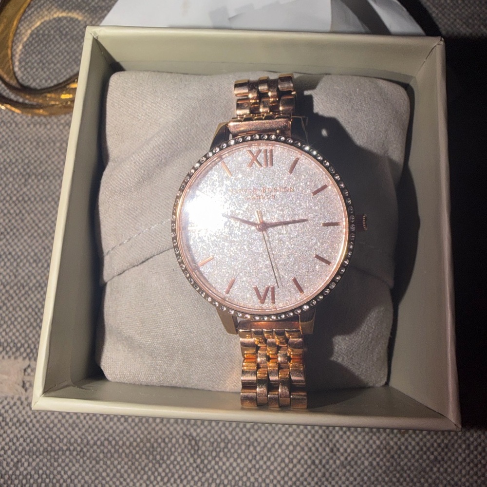 OLIVIA BURTON Rose Gold Glitter Watch - Picture 2 of 11